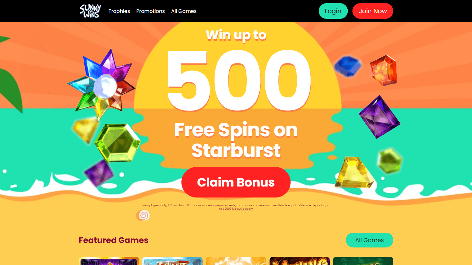 Sunny Wins Casino Desktop screenshot