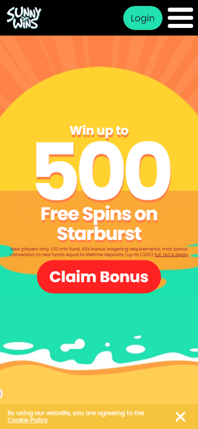Sunny Wins Casino Mobile screenshot